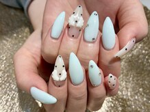プロテア(protea)/ドットネイル×ブルー
