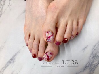 ネイルアトリエルカ(nail atelier LUCA)/W-469 大人大理石フットネイル