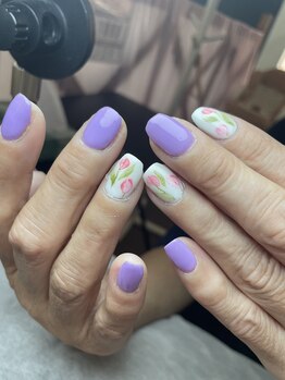 春フラワーネイル