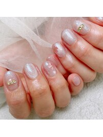 桜色マグネットネイル