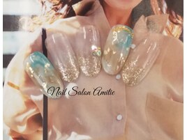 ラメ&ニュアンスのコラボネイル