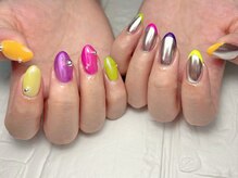 ブリスフルハピネス(Blissful happiness)/カラフルアシンメトリーネイル