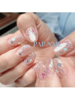 パップネイル(PAP NAIL)/マグネット×ラメネイル