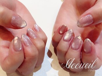 アクイユ 銀座店(ACCUEIL)/オーロラフレンチ風ネイル