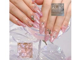 ピンク×メタリックご褒美ネイル