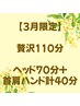 【3月キャンペーン】ドライヘッドスパ70分＋首肩＆ハンド計40分¥13940→12000