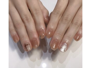 クリスタルネイルサロン(Crystal Nail)/チェックネイル　冬ネイル