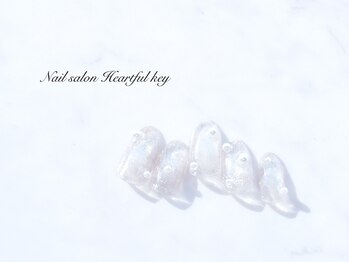 ネイルサロン ハートフルキー(Heartful key)/mybeeフラマグ×パール¥10500