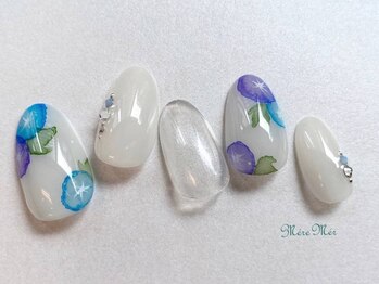 朝顔アートネイル