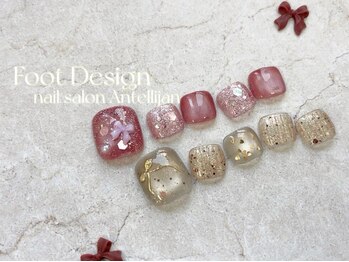 ネイルサロンアンテリジャン 大宮(Antellijan)の写真/大人の余裕を足元に!こだわりデザインで叶えるワンランク上のフットネイル【定額フットコース¥6980/¥7980】