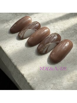 ユウネイル(YOU由NAIL)/大人上品ミルクティーニュアンス