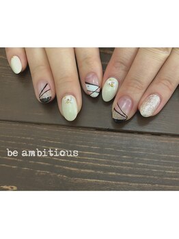 ネイルサロンアンドスクール ビーアンビシャス(be ambitious)/大人上品ネイル