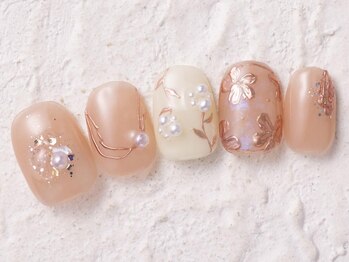 アイネイルズ 横浜WEST店(I-nails)/パールミラーフラワ9480円