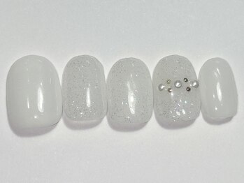 ネイルメゾン 渋谷店(NAIL MAISON)/シアーホワイトラメ¥5500