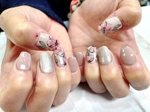 ネイルアンドまつげ リュフェール 五反田(Nail Lufaire)/ペイントフラワーネイル