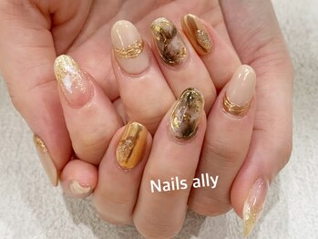 ネイルズアリー 立川店(Nails ally)/ニュアンス×ミラー×シェル