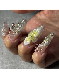 《3Dフラワー×ロングアクリル》