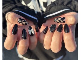 チェックリボンネイル