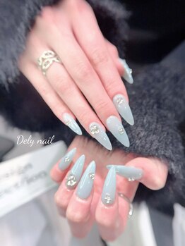 デリーネイル(Dely_nail)/冬のベイビーブルーネイル
