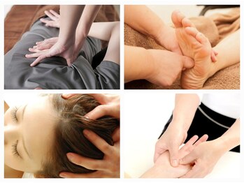 リレア(RILEAR)の写真/豊富なメニューで様々なお悩みに対応!揉みほぐし/ヘッドスパ/足つぼ/ハンドリフレ/オイルリンパマッサージ