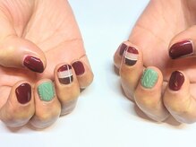 えがお爪工房/ニット風アート