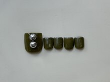 ネイルメゾン 天神店(NAIL MAISON)/細フレンチカーキスタッズ¥9000