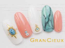 夏色大理石ネイル／8500円