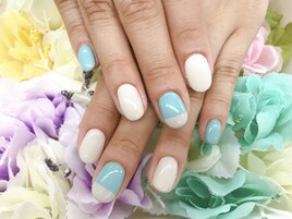 （遠藤）くすみブルー×ホワイト