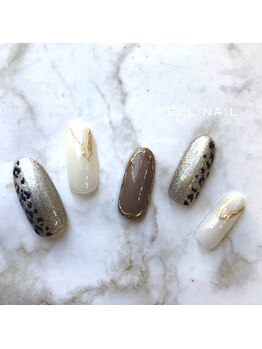 フィールネイル 天神橋店(feel nail)/くすみカラー/パウダー/アニマル