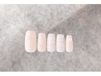 ヴァンネイル みなとみらい馬車道(VINGT NAIL)/ツイード×ピンク