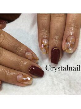 クリスタルネイル ボンベルタ橘店(CRYSTAL NAIL)/ワンカラー×大理石