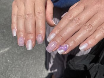 はあとねいる 宇都宮御幸ヶ原店/りぼんシアパープルネイル