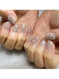 ピンクベージュ×クリスマス