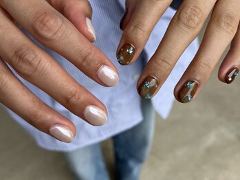 サクノネイル(SAKUNONAIL)/ブルーフラワーネイル