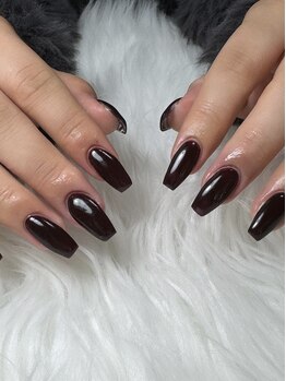 フラワーズネイル(flowers nail)/深みボルドー