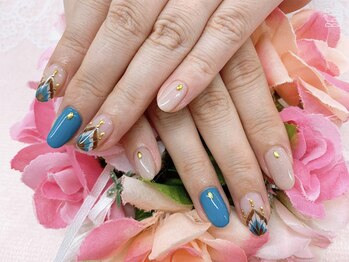 ダブルネイル(Double Nail)/【ほり】夏ネイル☆ピーコック