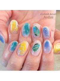 カジュアルショートネイル