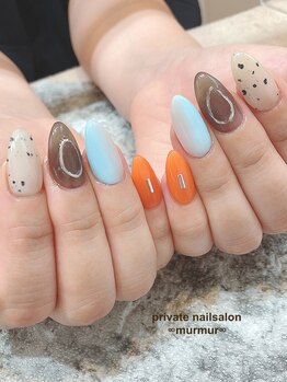プライベート ネイルサロン マーマ(murmur)/オレンジデザイン