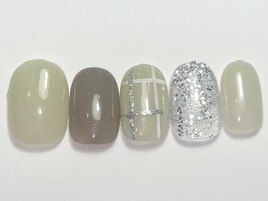 綺麗めチェックラメ¥5500