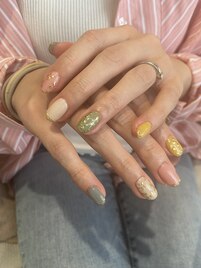 カラフル　ゴールドフラワー