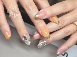 ストーン敷き詰めミラーフレンチ