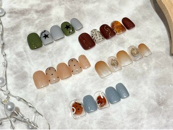 ネイル チップス イオンタウン姶良店(NAIL TIPS)の写真/《鹿児島で4店舗☆初めてのネイルはNAIL TIPSへお任せ》9月限定！選べる5種の月替わりハンドネイル¥4500♪