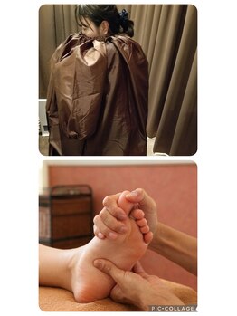 ラクシア(RAKUSIA)の写真/【徹底温活デトックス】温活よもぎ蒸し30分+膝下～足先オイルリンパ30分計60分5900円