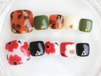 ネイルサロン あかねいろ/秋冬 べっ甲 ニュアンス