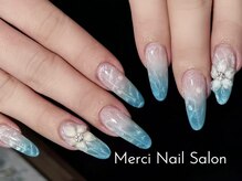 メルシー(Merci)/ SNS話題水ネイル+3D花