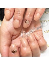 クリスタルネイル ゆめタウン博多店(CRYSTAL NAIL)/ベージュワンカラーネイル