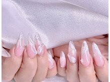 エムズ ネイルサロン(M2)/長さだしパールレースネイル