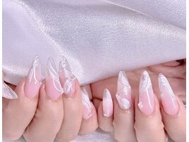 長さだしパールレースネイル