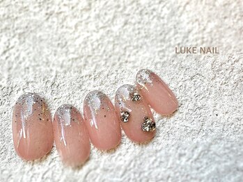 ルークネイル 恵比寿店(LUKE NAIL)/ワンホンラメグラデーション　冬