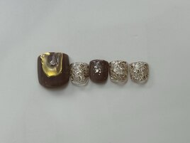 ミラーぷっくりラメ金¥9000